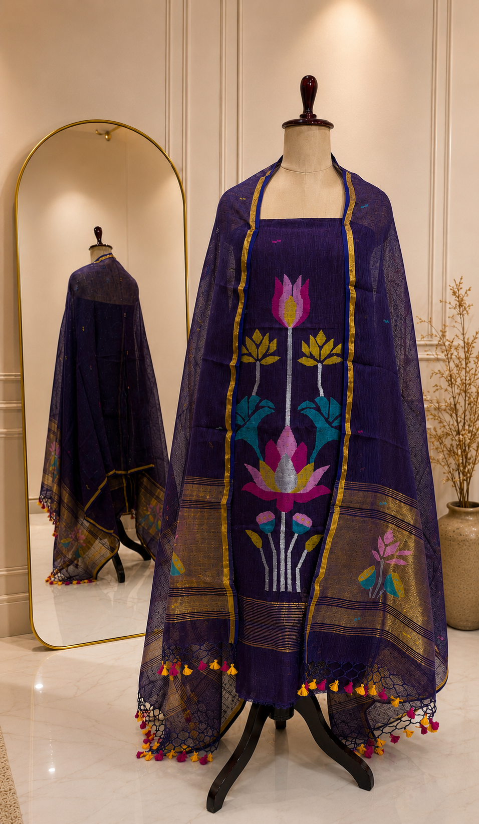 Pure Linen Jamdhani suit (2 piece)