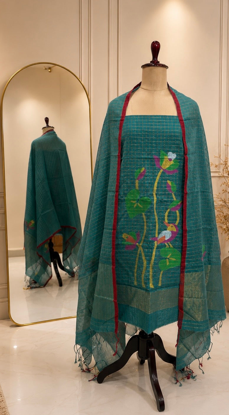 Handloom Cotton Jamdhani suit (2 piece)