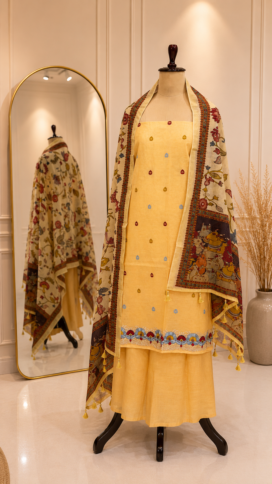 Pure Mulchanderi suit *Kalamkari Dupatta