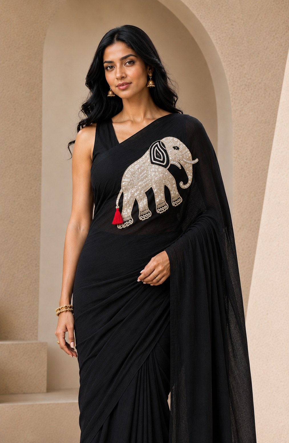 Elephant Mulcotton Saree