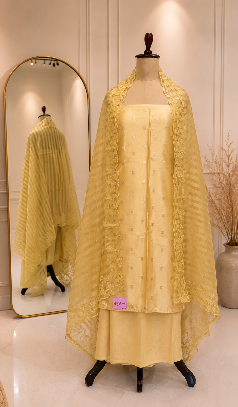 Pure Banaras Silk & Organza Dupatta Suit (3 piece)