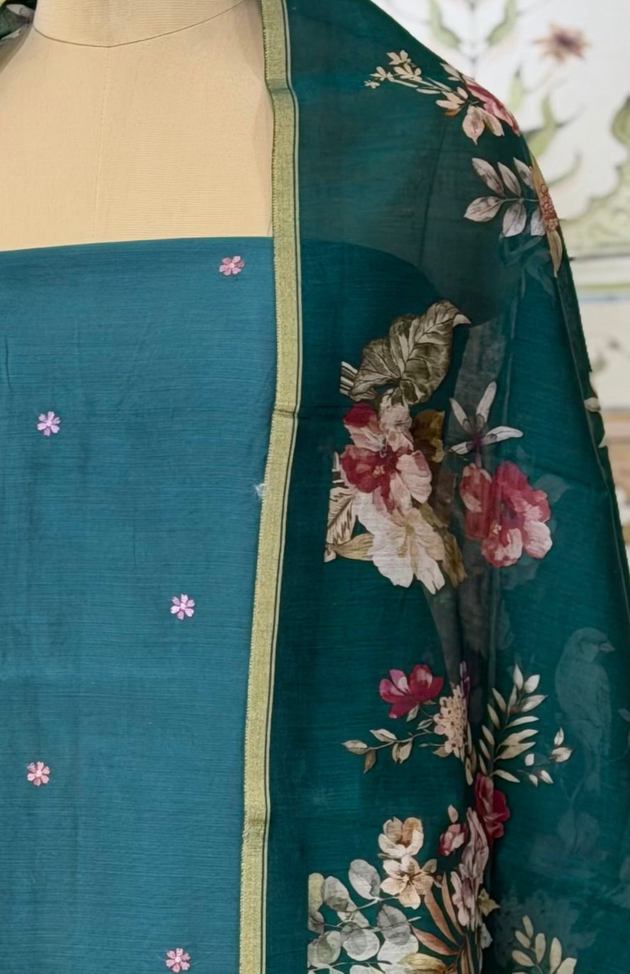 Pure Mulchanderi Suit (3 piece)