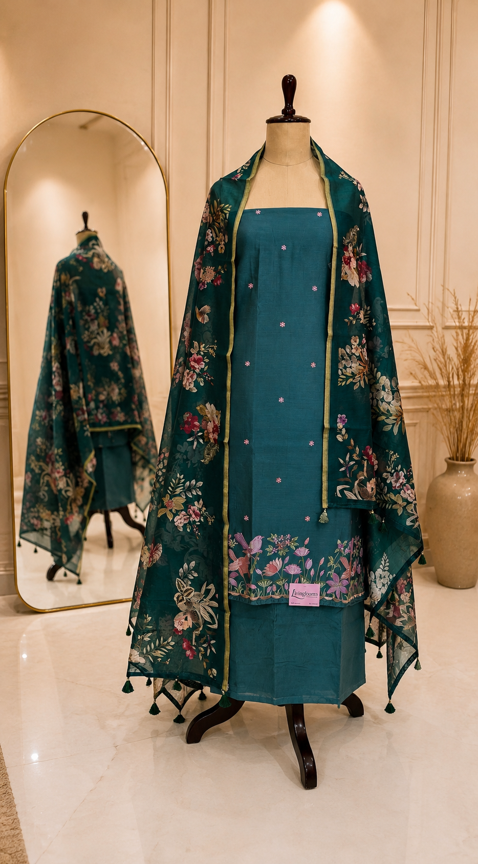 Pure Mulchanderi Suit (3 piece)
