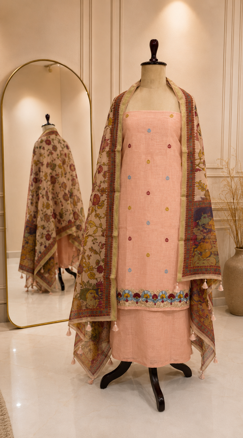 Pure Mulchanderi suit *Kalamkari Dupatta